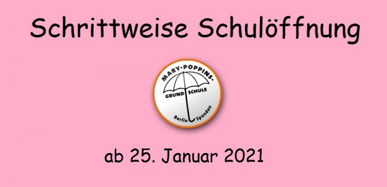 Schrittweise Schulöffnung