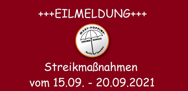 Streikmaßnahmen vom 15.09. – 20.09.2021